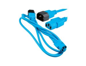 Przedłużacz zasilający 230V IEC320 C14/ C13 1,8m niebieski