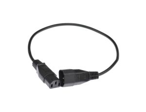 Przedłużacz 230V IEC320 C14/ C13 0,5m czarny