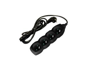 Przedłużacz prądowy 1,5m 4xGN (2P+Z) czarny