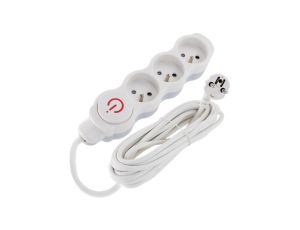 Przedłużacz prądowy 1.5m 3xGN (2P+Z) 3x1,00mm2 z wyłącznikiem