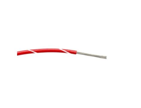 Przewód jednożyłowy linkowy, 0,5 mm, 16/0,2 mm, 20 AWG, PVC, 1 kV AC, Czerwony/Biały, dł. 100m, RS PRO
