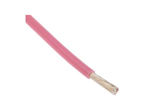 Przewód do urządzeń PTFE PTFE Różowy, 100m 0,6 mm 19/0,2 mm, 300 V, -75 → +200C, Ø 1.35mm, RS PRO BS3G210
