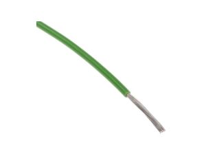 Przewód do urządzeń PTFE PTFE Zielony, 100m 0,08 mm 7/0,12 mm, 300 V, -75 → +200C, Ø 0.71mm, RS PRO BS3G210