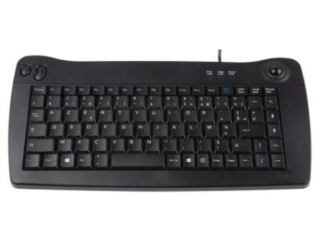Miniklawiatura kulkowa przewodowa, kolor: Czarny, USB, AZERTY, RS PRO