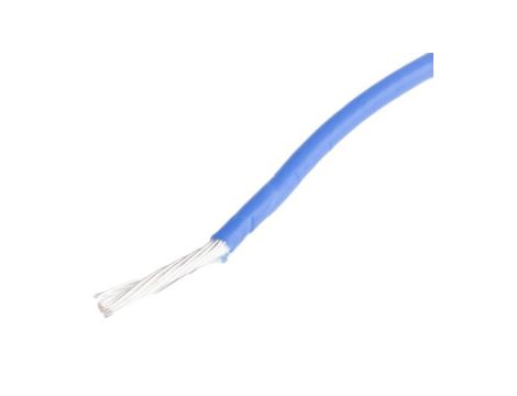 Przewód do urządzeń PTFE PTFE Niebieski, 100m 0,6 mm 19/0,2 mm, 300 V, -75 → +200C, Ø 1.35mm, RS PRO BS3G210