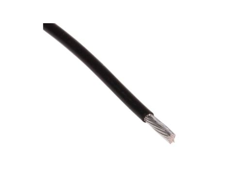 Przewód do urządzeń PTFE PTFE Czarny, 100m 0,34 mm 19/0,15 mm, 300 V, -75→ +200 C., Ø 1.1mm, RS PRO BS3G210
