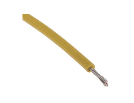 Przewód jednożyłowy linkowy, UL 3239, 0,33 mm, 17/0,16 mm, 22 AWG, XLPE, 6 kV DC, Żółty, dł. 100m, RS PRO