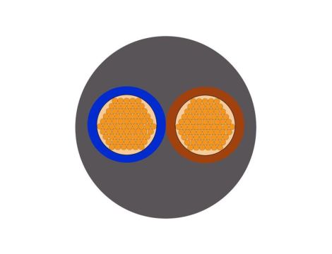 Sieciowy kabel zasilający 2 Core Polichlorek winylu PVC Sheath Szary 5.06mm od , 300 V