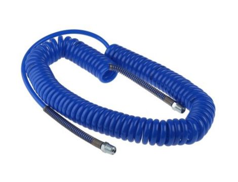 Przewód pneumatyczny spiralny 6m Niebieski, PUR, BSPT 1/4i148 męskie RS PRO