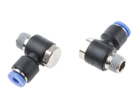 Złącze kątowe gwint R 1/8 męskie, Wciskane 4 mm RS PRO