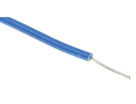 Przewód jednożyłowy linkowy, Przewód instalacyjny, 0,08 mm, 7/0,12 mm, 28 AWG, PVC, 300 V, Niebieski, dł. 100m, RS PRO