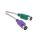 Kabel KVM, dł. 300mm - Wtyk USB A - Żeńskie 2 PS2, kolor: Szary, RS PRO