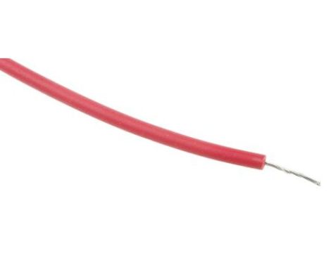 Przewód jednożyłowy linkowy, Przewód instalacyjny, 0,13 mm, 7/0,16 mm, 26 AWG, XLPE, 600 V, Czerwony, dł. 100m, RS PRO