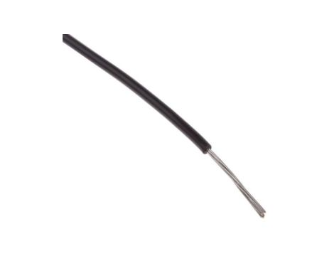 Przewód jednożyłowy linkowy, Przewód instalacyjny, 0,13 mm, 7/0,16 mm, 26 AWG, XLPVC, 150 V, Czarny, dł. 100m, RS PRO