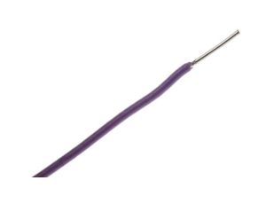 Przewód do urządzeń PTFE PTFE Fioletowy, 100m 0,22 mm 7/0,2 mm, 300 V, -75 → +200C, Ø 0.95mm, RS PRO BS3G210