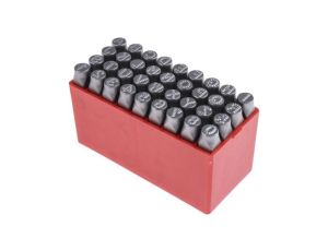 Zestaw wybijaków liter, 36-szt., (27 części x stempel stalowy z kropkowaną wielką literą angielską A → Z, 9