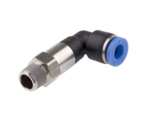 Złącze kątowe gwint R 1/8 męskie, Wciskane 6 mm RS PRO