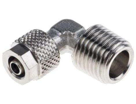 Złącze kątowe gwint R 1/4 męskie, Wciskane 6 mm RS PRO