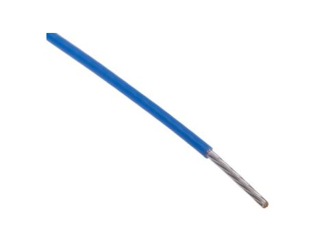 Przewód do urządzeń PTFE PTFE Niebieski, 100m 0,34 mm 19/0,15 mm, 300 V, -75 → +200C, Ø 1.1mm, RS PRO BS3G210