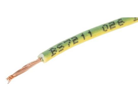 Przewód jednożyłowy linkowy, 2491B, 0,75 mm, 24/0,2 mm, 18 AWG, Bezhalogenowe, 500 V, Zielony/Żółty, dł. 100m, RS PRO