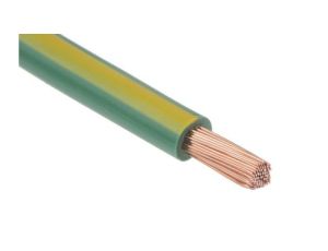 Jednożyłowy kabel sterowniczy CSA 6 mm, Maks. +70C 600 V Zielony/Żółty, RS PRO