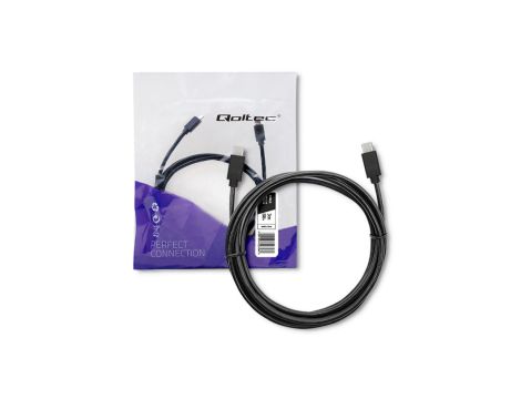 Qoltec Kabel USB 2.0 typ C męski USB 2.0 typ C męski 3m Czarny