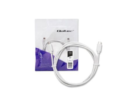 Qoltec Kabel USB 2.0 typ C męski USB 2.0 typ C męski 2m Biały