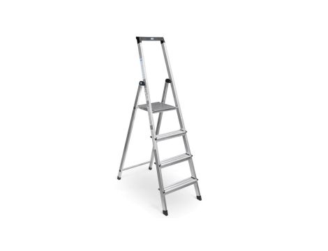 Drabina aluminiowa wys robocza 2,85m 4 stopnie po złożeniu: 45x11x160cm 3,7kg 126221