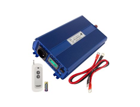 Przetwornica napięcia 12V / 230V czysty SINUS 1100/2000W + tryb Eco i pilot sterujący AZO Digital IPS-2000S PRO ECO MODE