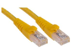 Kabel kategorii 6, Żółty, Wtyk RJ45/męski RJ45dł.: 1m, mat. koszulki: PVC