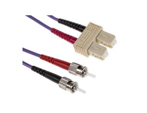 Kabel światłowodowy, średnica: 50/125m, OM3 Wielomodowy, Fioletowy, SC / ST
