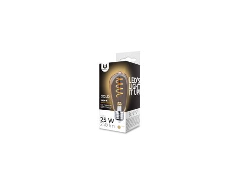 Żarówka LED Filament E27 ST64 4W 230V 2000K 250lm SF złota Forever Light