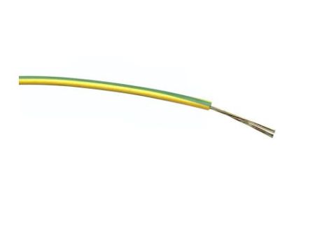 Przewód jednożyłowy linkowy, 0,2 mm, 7/0,2 mm, 24 AWG, PVC, 1 kV AC, Zielony/Żółty, dł. 100m, RS PRO