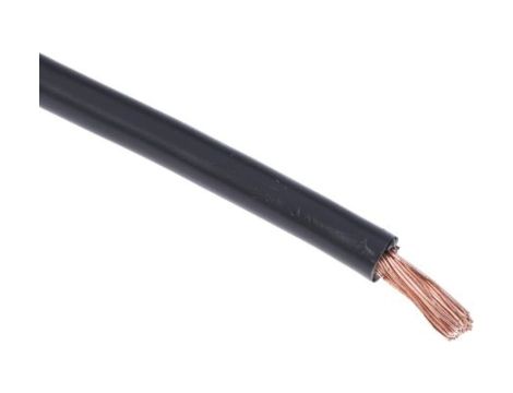 Jednożyłowy kabel sterowniczy CSA 6 mm, Maks. +70C 600 V Czarny, RS PRO