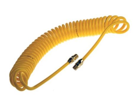 Przewód pneumatyczny spiralny 4m Żółty, PUR, R 1/4 RS PRO