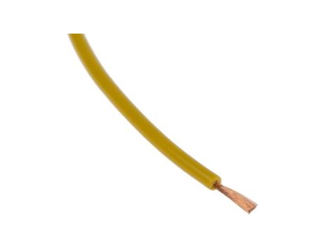 Przewód jednożyłowy linkowy, Przewód do urządzeń, 0,26 mm, 3/0,07 mm, 23 AWG, PVC, 250 V, Żółty, dł. 100m, RS PRO