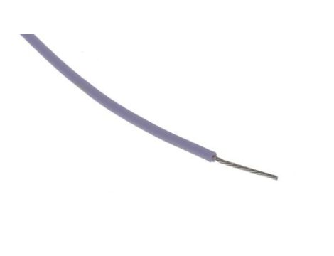 Przewód do urządzeń PTFE PTFE Fioletowy, 100m 0,08 mm 7/0,12 mm, 300 V, -75 → +200C, Ø 0.71mm, RS PRO BS3G210