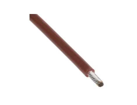 Przewód o podwyższonej odporności PTFE Brązowy, 100m 0,6 mm 19/0,2 mm, 600 V, -75 → +200C, Ø 1.6mm, RS PRO