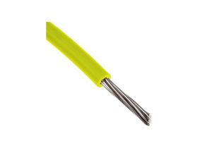 Przewód jednożyłowy linkowy, Przewód instalacyjny, 0,2 mm, 11/0,16 mm, 24 AWG, MPPE, 600 V, Żółty, dł. 100m, RS PRO