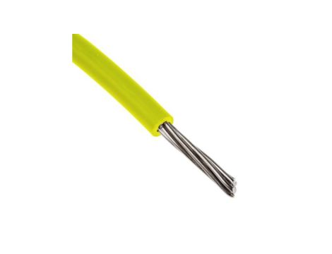 Przewód jednożyłowy linkowy, Przewód instalacyjny, 0,2 mm, 11/0,16 mm, 24 AWG, MPPE, 600 V, Żółty, dł. 100m, RS PRO
