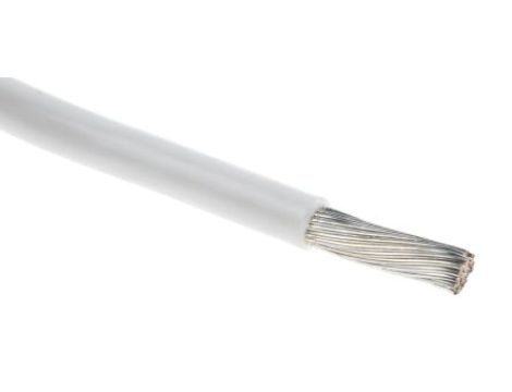 Przewód o podwyższonej odporności ETFE Biały, 100m 3 mm 37/0,32 mm, 600 V, -75 → +150C, Ø 2.99mm, RS PRO