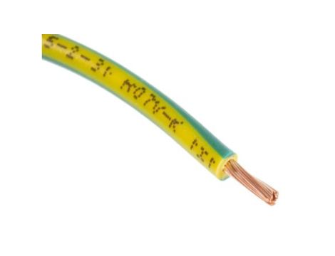 Przewód zasilający 1 Core Polichlorek winylu PVC Sheath Zielony/Żółty 3.4mm od , 750 V