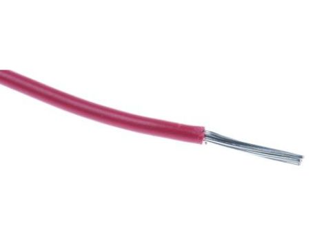Przewód jednożyłowy linkowy, Przewód instalacyjny, 0,13 mm, 7/0,16 mm, 26 AWG, PVC, 600 V, Czerwony, dł. 100m, RS PRO