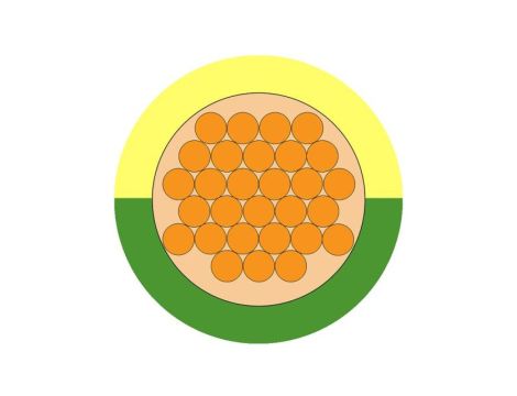 Przewód zasilający 1 Core Polichlorek winylu PVC Sheath Zielony/Żółty 4.8mm od , 750 V