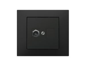 Vestra Gniazdo antenowe TV pojedyncze typ ff bez ramki podtynkowe IP20 czarny 3886-19