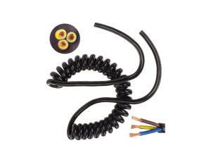 Przewód OMY spiralny H03VVH8-F 3x1 0,55m / 2,7m czarny