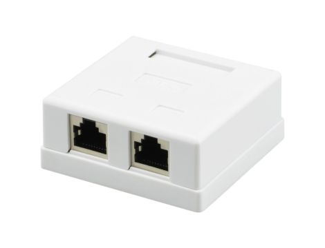 Gniazdo komputerowe 2xRJ45 kat.5e ekranowane FTP natynkowe NEKU