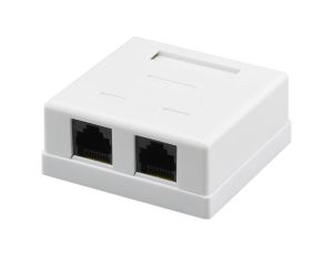 Gniazdo komputerowe 2xRJ45 kat.6 nieekranowane UTP natynkowe NEKU