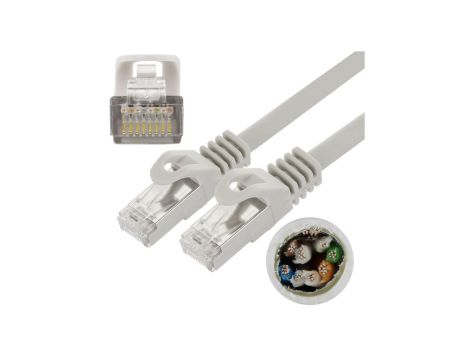 Patchcord FTP kat.5e kabel sieciowy LAN 2x RJ45 linka szary 0,5m NEKU