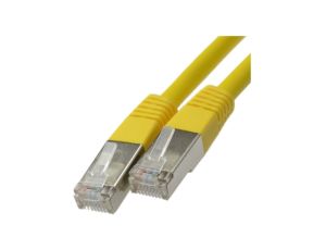 Patchcord FTP kat.5e kabel sieciowy LAN 2x RJ45 linka żółty 0,5m NEKU
